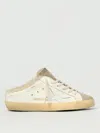 Golden Goose Snakers Super Star Leather Sabot White And Taupe In White