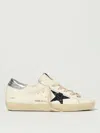 Golden Goose White Black And Lilac Leather Super Star Sneakers In Animal Print