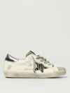 Golden Goose Superstar White Low Top Sneakers With Glittered Star Patch And Laminated Heel With Logo Lettering In In Multi