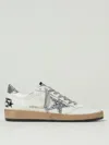 Golden Goose Low Top Leather Sneakers With Glitter Detail In White
