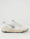 Golden Goose Running Sole Mixed Leather Sneakers In White