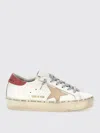 Golden Goose Leather Distressed Sneakers Metallic Detail In 白色