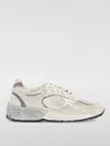 Golden Goose Dad-star Distressed Leather-trimmed Mesh And Suede Sneakers In Weiss