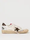 Golden Goose Ball Star Sneakers Leopard Print In White