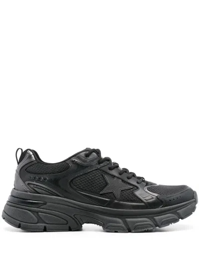 GOLDEN GOOSE LEATHER AND MESH LIGHTSTAR SNEAKERS