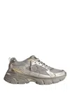 Golden Goose Laminated Leather Suede And Net Sneakers In Gray