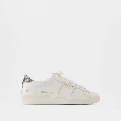 GOLDEN GOOSE SNEAKERS MATCHSTAR - GOLDEN GOOSE DELUXE BRAND - CUIR - BLANC/ARGENTÉ