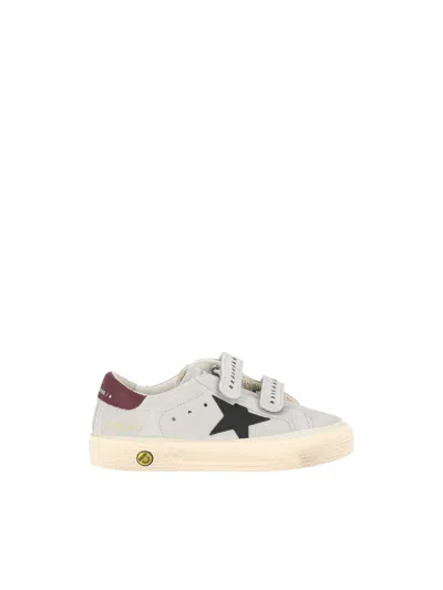Golden Goose Sneakers May School Suede Upper And Strap Leather Star An In Animal Print