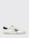 Golden Goose Super-star White Low Top Sneakers With Embossed Logo And Contrasting Heel Tab In Leather Man In White