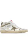Golden Goose Laminated High-top Sneakers Perforated Toe In Metallic