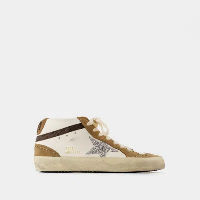 GOLDEN GOOSE SNEAKERS MID STAR - GOLDEN GOOSE DELUXE BRAND - CUIR - BLANC