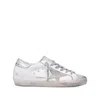 Golden Goose Super-star White And Silver Leather Womans Sneakers In Multi