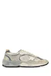Golden Goose White Low-top Sneakers With Suede Inserts And Side Star In Leather Man In Gray