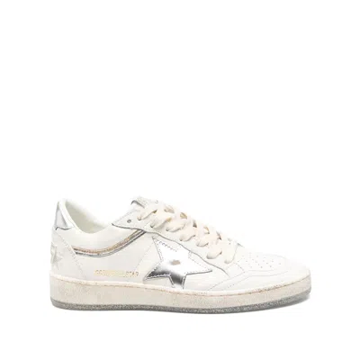 Golden Goose Women Ballstar Sneakers With Laminated Star In Silver