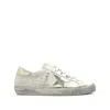 Golden Goose Super Star Leather Upper Laminated Star And Heel Glitter Edge In White