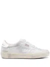 Golden Goose Womens Silver Com Soulstar 70192 Logo-print Leather Low-top Trainers In Off White/white