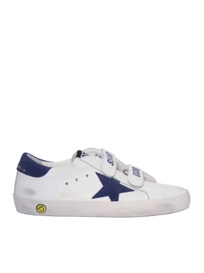 Golden Goose Sneakers Old School Leather Upper Suede Star And Heel Whi In White