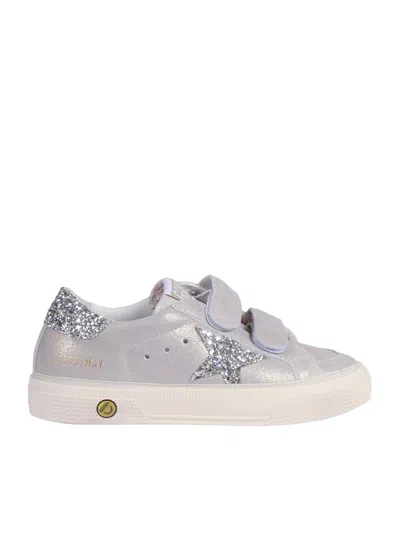 Golden Goose Sneakers Old School Suede Upper And Strap Shiny Leather S In Gray