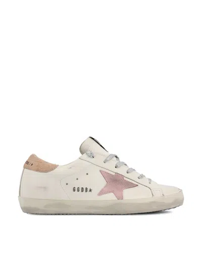 Golden Goose Sneakers In Optic White/antique Pink/nouga