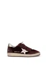 Golden Goose Ball Star Sneakers In Bordeaux Velvet In Burgundy