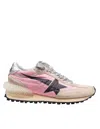 Golden Goose Running Marathon Leather-trimmed Nylon Sneakers In Pink/silver