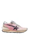 Golden Goose Marathon Nylon And Suede Sneakers With Black Star Shoes In Pink
