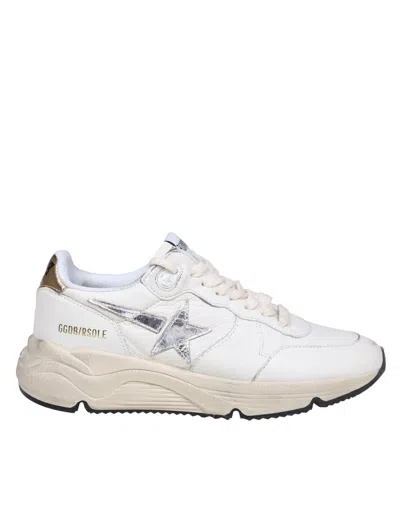 Golden Goose Running Sneakers In White Leather In Bianco