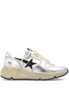 Golden Goose Metallic Leather Panelled Low Top Sneakers In Silver