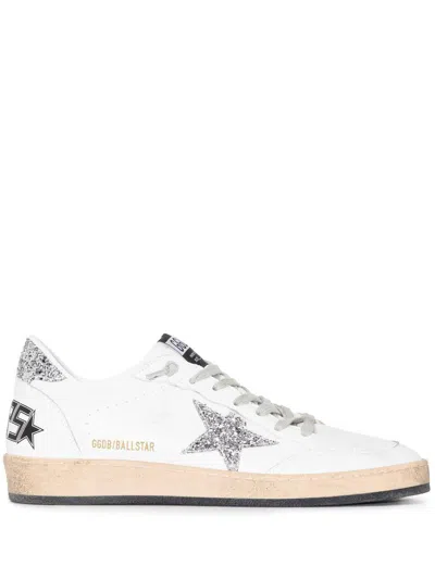 Golden Goose Sneakers Silver In White