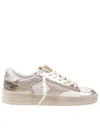 Golden Goose Sneakers Stardan In Leather Color White And Platinum In Silver