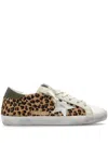 Golden Goose Soul-star Distressed Leather-trimmed Leopard-print Calf Hair Sneakers In Brown