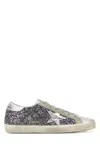 Golden Goose Embellished Leather Super Star Classic Sneakers In Gray