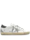 Golden Goose Super-star Leather Sneakers With Suede Grey Leather And Leather Grey Heel Tab Shoes In White