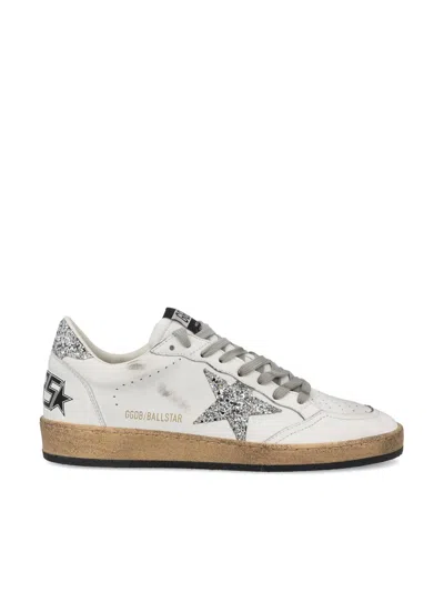 Golden Goose Ball Star Glitter-embellished Sneakers In White
