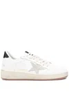 Golden Goose Ballstar 2 Leather Upper And Spur Suede Star Shiny Leather Heel Shoes In White