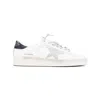 Golden Goose Stardan Sneakers With Ice-gray Suede Star And Glossy Black Leather Heel Tab In White