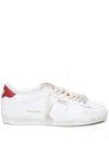 Golden Goose Matchstar Sneakers In Glossy Leather With Glossy Red Leather Heel Tab Shoes In White