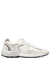 Golden Goose Running Dad Net And Suede Upper Leather Star And Heel Suede Spur Shoes In White
