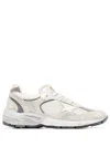 Golden Goose Running Dad Net And Suede Upper Leather Star And Heel Suede Spur Shoes In White