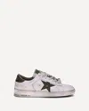 Golden Goose Stardan White Leather Sneakers With Green Star And Heel In White