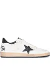Golden Goose White And Black Leather Ball Star Sneakers In White
