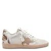 Golden Goose Ballstar Leather Upper And Toe Suede Star Horsy Cow Printed Heel And Spur Sneakers Multicolor In Neutral