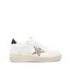 Golden Goose Ball Star 2 Sneakers With Gold Glitter Star And Black Glitter Heel Tab In White