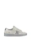 Golden Goose Stardan Sneakers With Silver Metallic Leather Star And Heel Tab In Gold