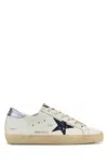 Golden Goose White Black And Lilac Leather Super Star Sneakers In White