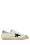 Golden Goose Super-star Leather Upper And Heel Suede Toe Glitter Star In White