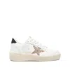 Golden Goose Ball Star 2 Sneakers With Gold Glitter Star And Black Glitter Heel Tab In White