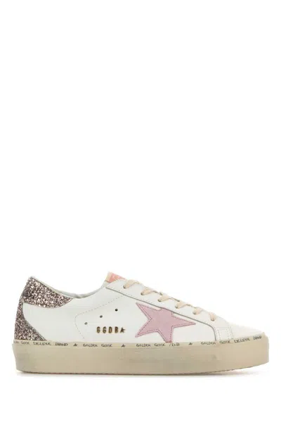 Golden Goose White Leather Hi Star Sneakers