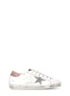 Golden Goose Super Star Leather Upper Glitter Star Cocco Printed Heel Shoes In White