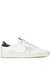 Golden Goose Stardan Sneakers With Ice-gray Suede Star And Glossy Black Leather Heel Tab In White